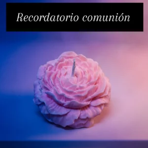 Recordatorio comunión rosa