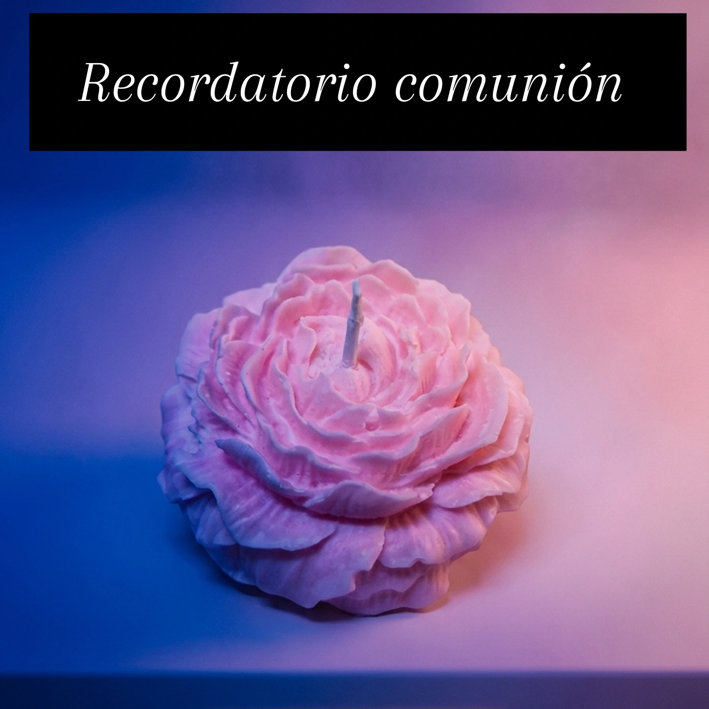 Recordatorio comunión rosa